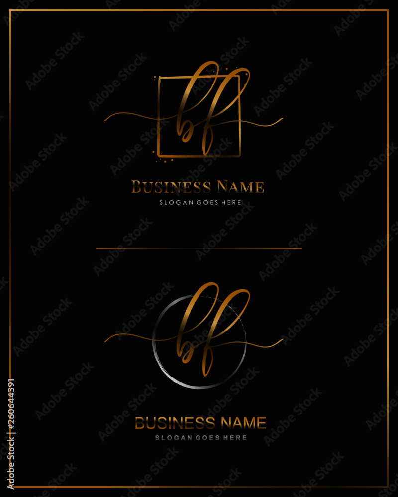 Initial B F BF handwriting logo vector. Letter handwritten logo ...