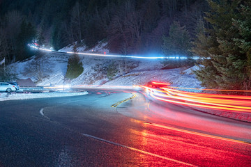 traffic lights at night