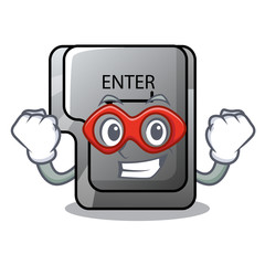 Poster - Super hero button enter on a keyboard character