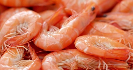 Canvas Print - Cooked shrimp on dish