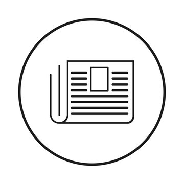 newspaper icon in the black circle