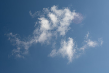 Beautiful fluffy white clouds with blue sky, Nature background.