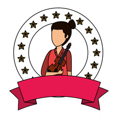 Sticker - female professional violinist character