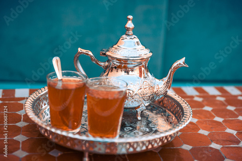 The A La Menthe Au Maroc Dans Un Magnifique Riad Stock Photo Adobe Stock