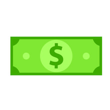 Money Cash Icon. Clipart Image Isolated On White Background