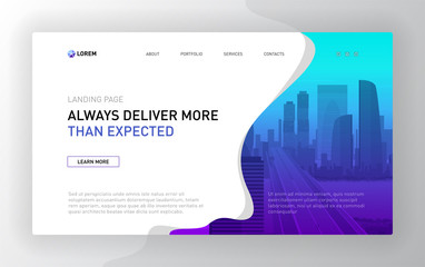 Wall Mural - landing page template for business