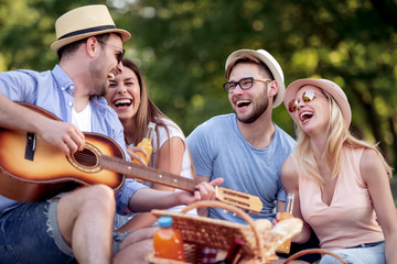 Canvas Print - Friends on picnic