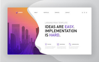 Wall Mural - landing page template for business