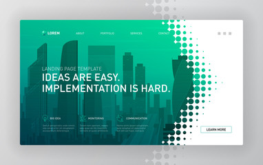 Wall Mural - landing page template for business