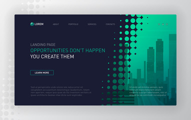 Wall Mural - landing page template for business