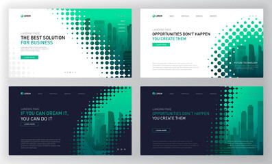Wall Mural - landing page template for business and construction. modern web page design concept layout for websi