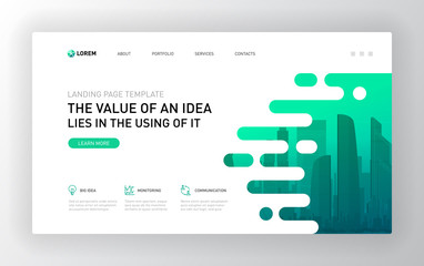 Wall Mural - landing page template for business