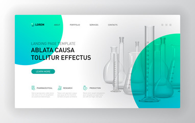 Wall Mural - pharmaceutical landing page template