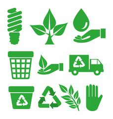 Sticker - set ecological element to environment protection