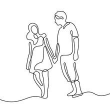 Couple Continuous Line Vector Illustration