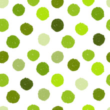 Seamless Grunge Pattern With Green Polka Dots