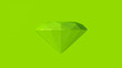 Large Lime Green Diamond 3d illustration 3d render