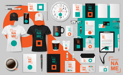 corporate branding identity template design. modern colorful stationery mockup. business style stati