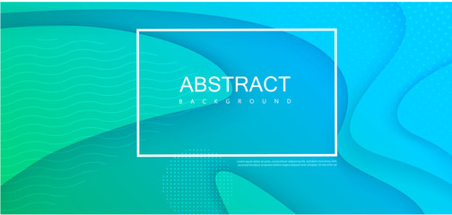 Wall Mural - Blue and green spectrum background with frame and abstract pattern.