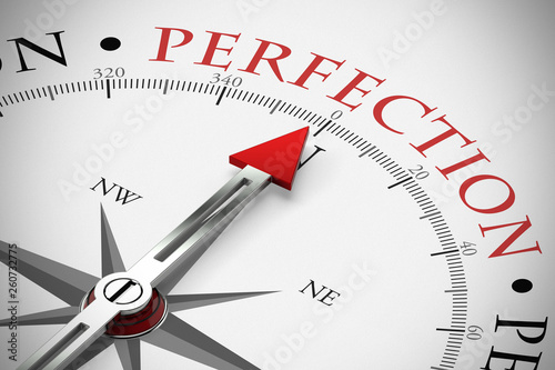 Fotomural Kompass zeigt Perfection / Perfektion im Business