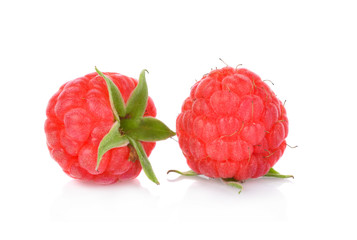 Raspberries isolated on white background