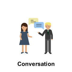 Poster - Conversation color icon. Element of business illustration. Premium quality graphic design icon. Signs and symbols collection icon for websites, web design, mobile app