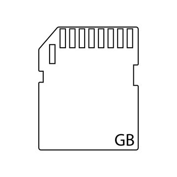 memory card icon. Element of Equipment photography for mobile concept and web apps icon. Outline, thin line icon for website design and development, app development