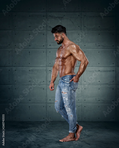 muscle men in jeans