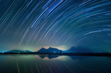 Wall Mural - star trails khao sam roi yot national park