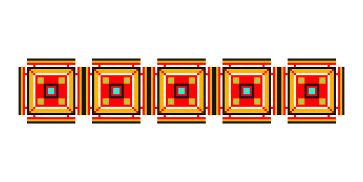 Traditional Romanian folk art knitted embroidery pattern