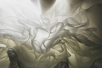 Wall Mural - Detail of a white wedding dress hanging.