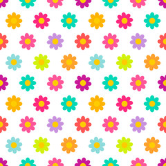 Wall Mural - colorful daisy flowers seamless pattern.