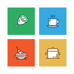 Poster - FOOD AND DRINK LINE ICON SET