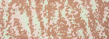 Army Military Us Uniform Background, Banner, Camouflage Desert Digital Fabric Texture Closeup View