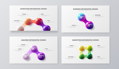 amazing 2, 3, 4 step marketing analytics presentation vector illustration template bundle. business 