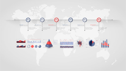 Aufkleber - Timeline vector infographic. World map