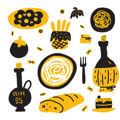 Wall Mural - Hand drawn italian food collection, made in vector. Doodle style.