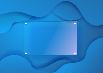 Leinwandbilder - Creative fluid poster with glass transparent frame for a text. Vector template for web, print, magazine, landing, party, promo design
