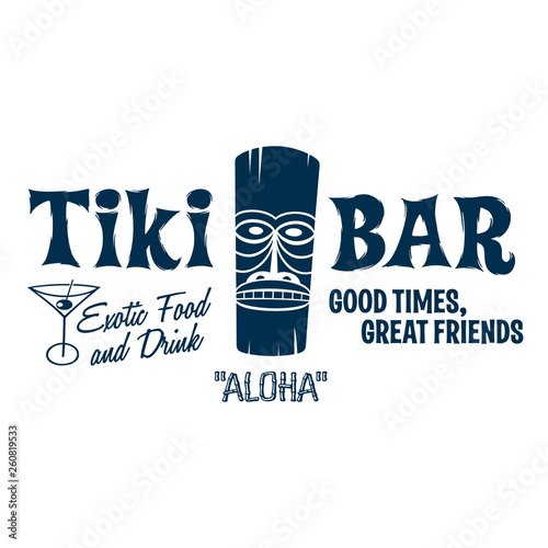 Cuadros en Lienzo Vintage Style Clip Art - Tiki Bar - Vector EPS10.