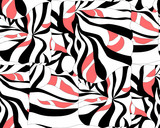 Fototapeta Dinusie - Abstract background seamless pattern in black, white and coral.. Vector in EPS 10.