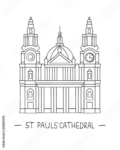 Vector Illustration Of London Sights London City Symbol Isolated On White Background Saint Paul S Cathedral In Line Art Style Buy This Stock Vector And Explore Similar Vectors At Adobe Stock
