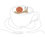 Fototapeta Dinusie - Picture on cup of coffee. Vector illustration.