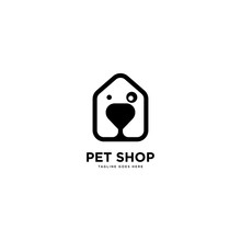 Pet Shop Logo Simple Line Logo Template Vector Illustration - Vector
