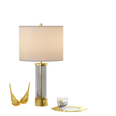 Table lamp with lampshade on a white background 3d