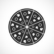 Round pizza vector icon
