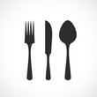 Simple vector shape of fork knife and spoon
