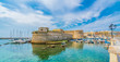 View of Gallipoli town and harbour, Puglia Region, South Italy