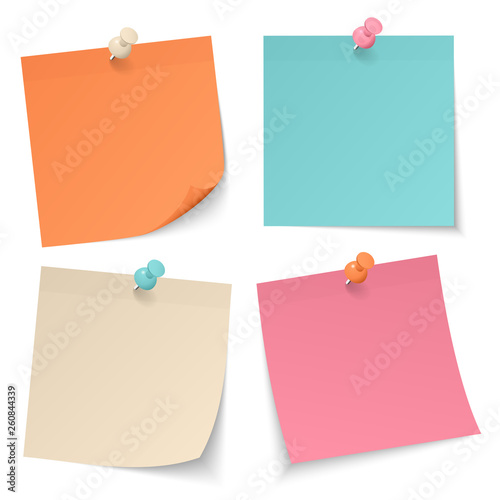 Cuadros en Lienzo Set 4 Haftnotizen Pins Retro