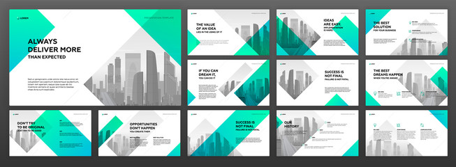 Wall Mural - business powerpoint presentation templates set. use for modern keynote presentation background, hori