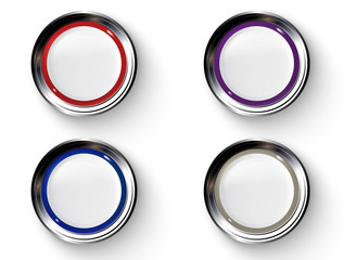 Wall Mural - Realistic Metal and Plastic Button